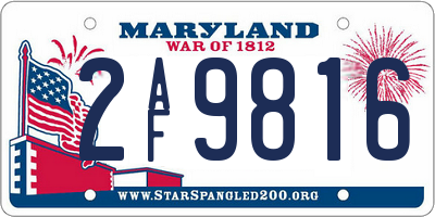 MD license plate 2AF9816