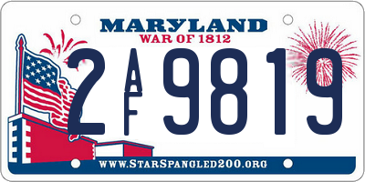 MD license plate 2AF9819