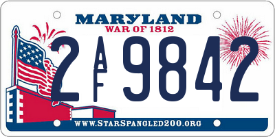 MD license plate 2AF9842