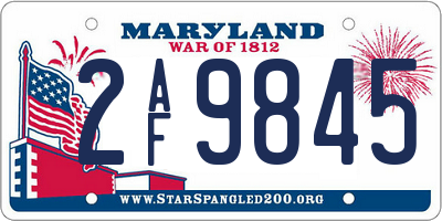 MD license plate 2AF9845