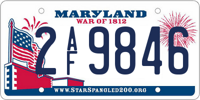 MD license plate 2AF9846