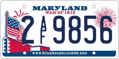 MD license plate 2AF9856