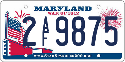 MD license plate 2AF9875