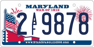 MD license plate 2AF9878