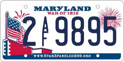 MD license plate 2AF9895