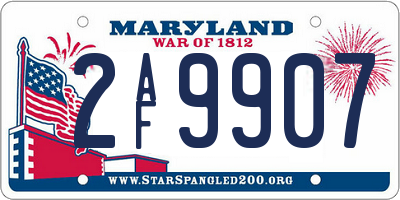MD license plate 2AF9907