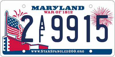 MD license plate 2AF9915