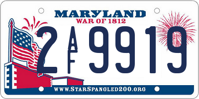 MD license plate 2AF9919