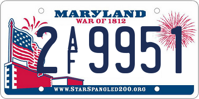 MD license plate 2AF9951