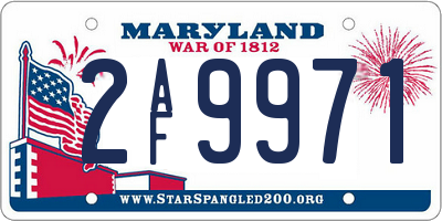 MD license plate 2AF9971