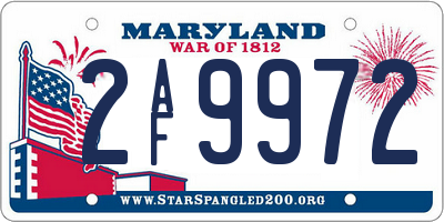 MD license plate 2AF9972