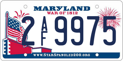 MD license plate 2AF9975