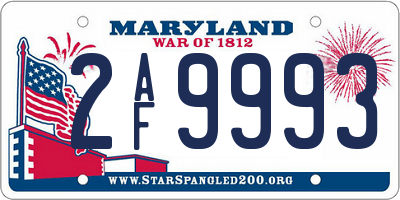 MD license plate 2AF9993