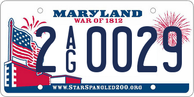 MD license plate 2AG0029