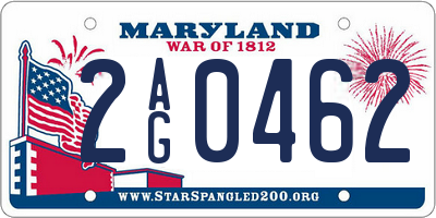 MD license plate 2AG0462