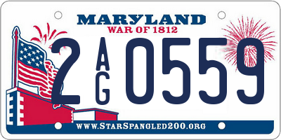 MD license plate 2AG0559