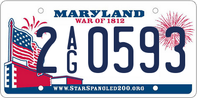 MD license plate 2AG0593