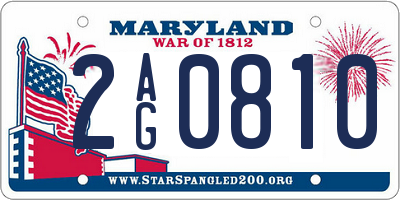 MD license plate 2AG0810