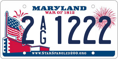 MD license plate 2AG1222