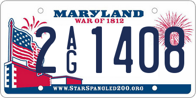 MD license plate 2AG1408