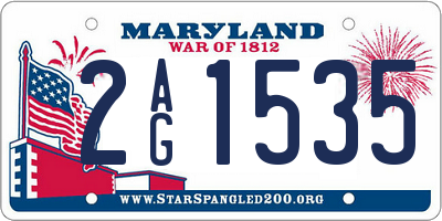 MD license plate 2AG1535