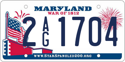 MD license plate 2AG1704