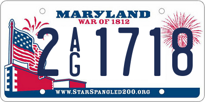 MD license plate 2AG1718