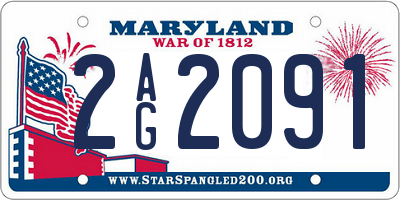 MD license plate 2AG2091