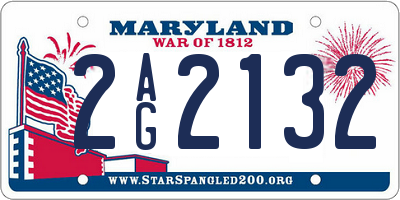 MD license plate 2AG2132