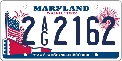 MD license plate 2AG2162