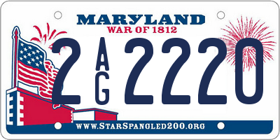 MD license plate 2AG2220