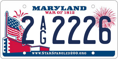 MD license plate 2AG2226