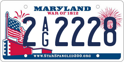 MD license plate 2AG2228