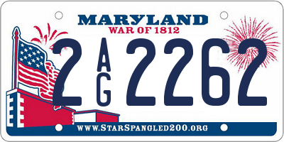 MD license plate 2AG2262