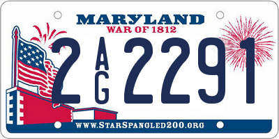 MD license plate 2AG2291