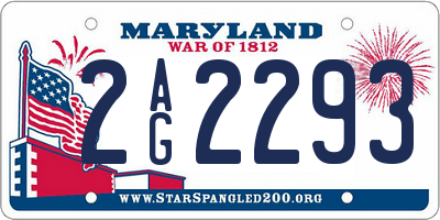 MD license plate 2AG2293