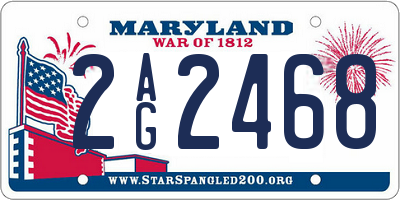 MD license plate 2AG2468