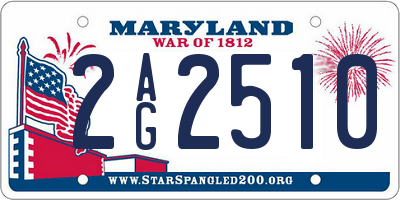 MD license plate 2AG2510