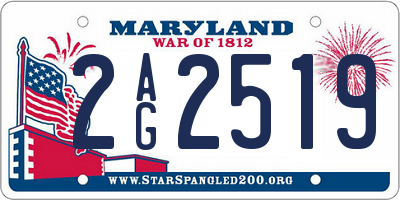MD license plate 2AG2519