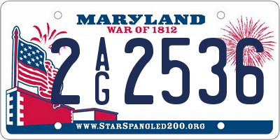 MD license plate 2AG2536