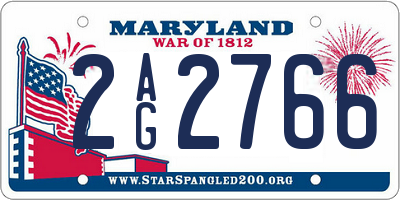 MD license plate 2AG2766