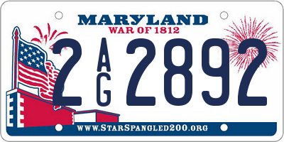 MD license plate 2AG2892