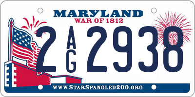MD license plate 2AG2938