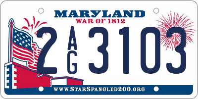 MD license plate 2AG3103
