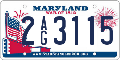 MD license plate 2AG3115