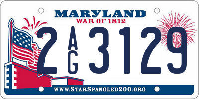 MD license plate 2AG3129
