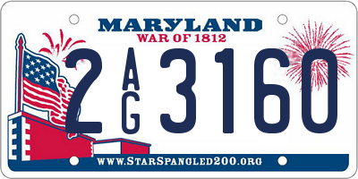 MD license plate 2AG3160