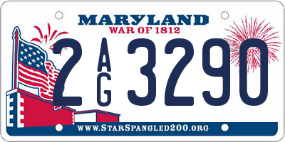 MD license plate 2AG3290