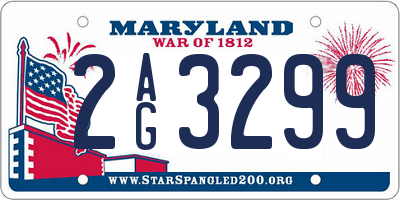 MD license plate 2AG3299