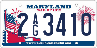 MD license plate 2AG3410